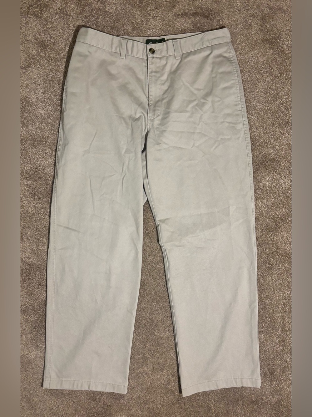 Eddie Bauer Authentic Outfitter Mens Khaki Chino Pants Size 35 100% Cotton